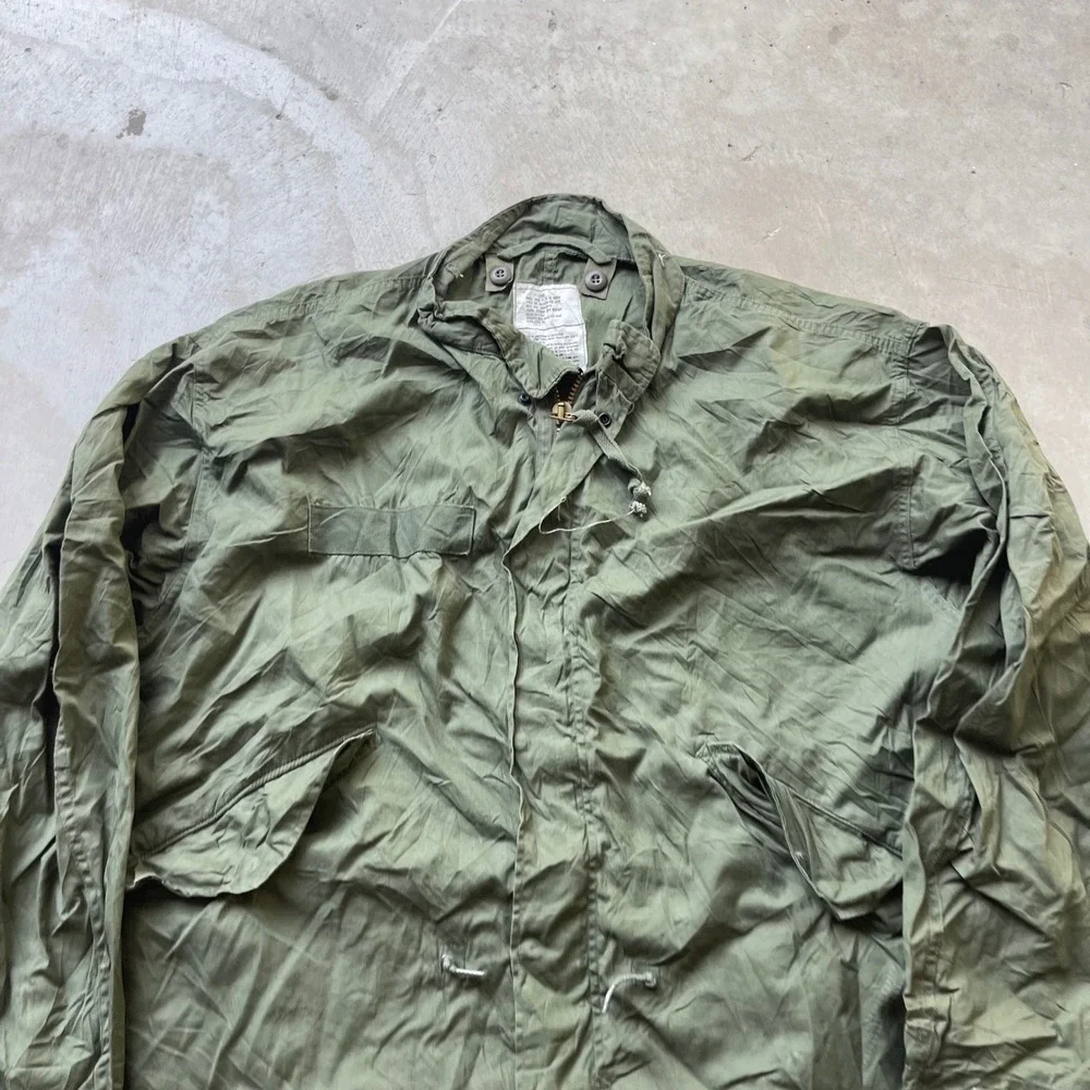 Vintage US Military M-65 Fishtail Parka Shell Olive Drab Large DLA100-83-C-0482
